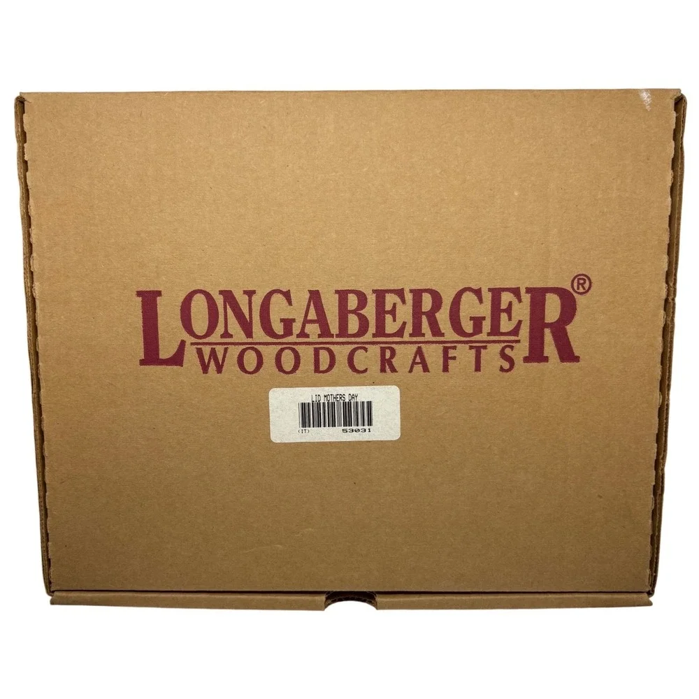Longaberger WoodCrafts Maple Wood Basket Lid Mothers Day 53031 Natural 10.25x8.5